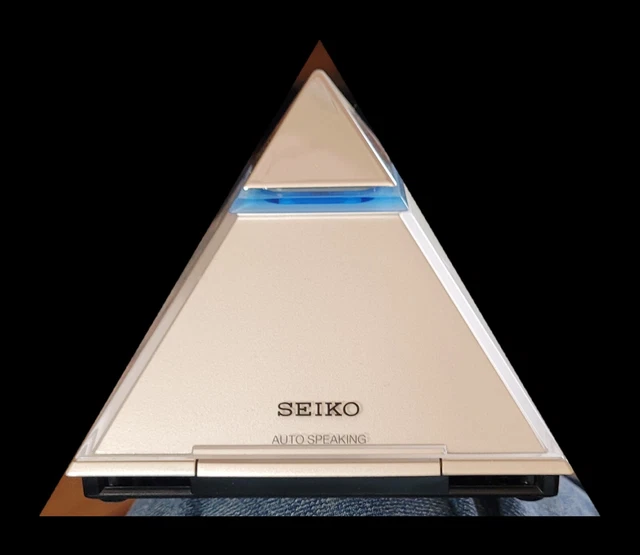 SEIKO PYRAMID TALKING Clock Time Table Desk Speaking Alarm Clock
