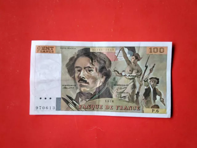 Billet De 100 francs Delacroix En Très Bon État, 1er Année De Sortie,très...