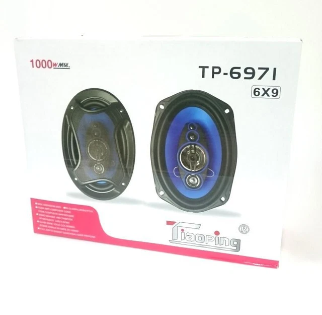 Haut-Parleur Coaxial Voiture 6x9 Pouces 1000W - 2 Pièces TP-6971, Connexion Large 12-24V, USB, LED
