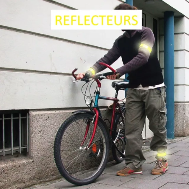 Réflecteur de Vélo Avant et Arrière,Reflecteur Rayon Velo Catadioptre,Roue  Réflecteur pour Améliorer la Sécurité de la Conduite de Nuit pour La