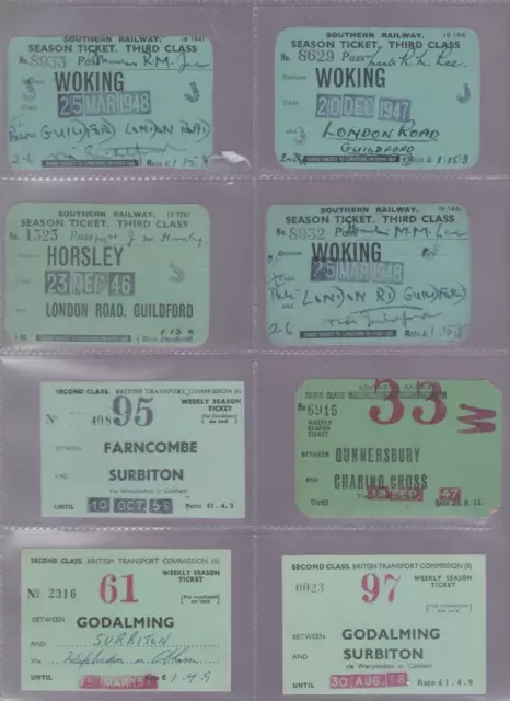 8 Railway Season Tickets (All Imaged)