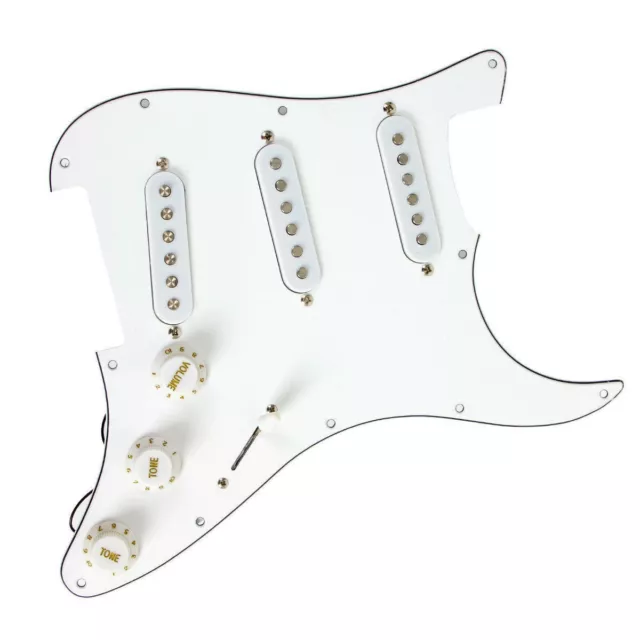 NEW- PICKGUARD loaded STRATOCASTER SSS STANDARD white - 3 ply - guitare STRAT