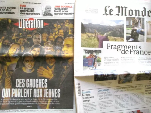 Lot LIBERATION + LE MONDE 19 octobre 2021 / SENAILLAC-LAUZES (Lot)