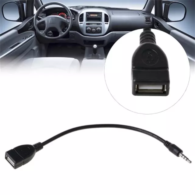 Male Cable Plug AUX Jack 3.5mm Audio to USB 2.0 Female Converter Cord Car Player