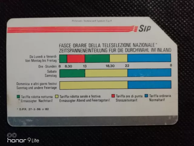 Scheda Telefonica Sip A.A. L.5.000 "Fasce Orarie Nr. 5 Polaroid" Anno 1990