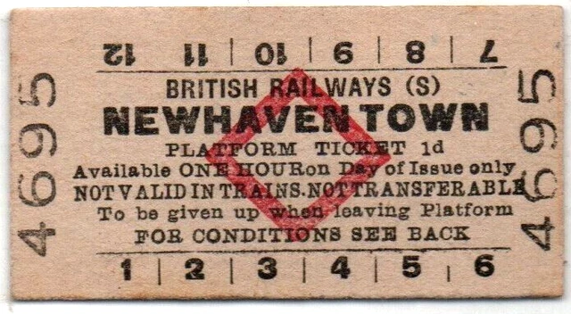 BR(S) Platform Ticket Newhaven Town 1d