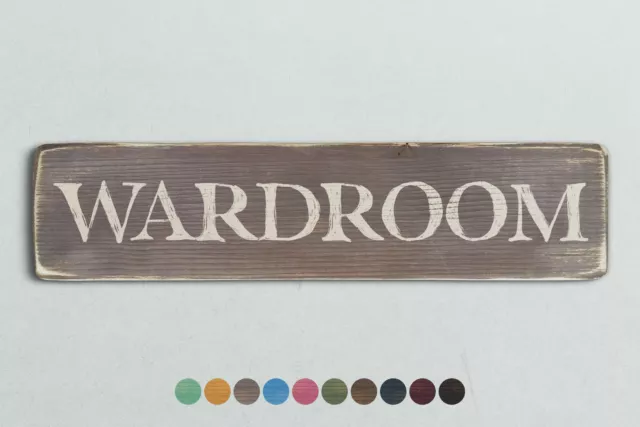 WARDROOM Vintage Style Wooden Sign. Shabby Chic Retro Home Gift