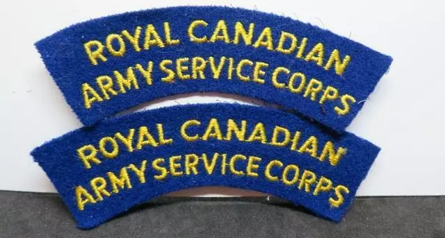 Royal Canadian Army Service Corps Post-WWII Embroidered Shoulder Flashes