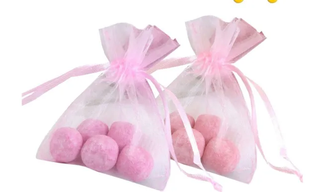Sacs-cadeaux organza rose faits main pour bébé - parfaits pour bijoux, bonbons, faveur de mariage