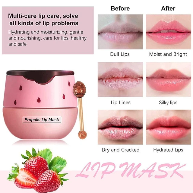 pour les lèvres Miel Fraise Baume à lèvres Réparation Masques à lèvres