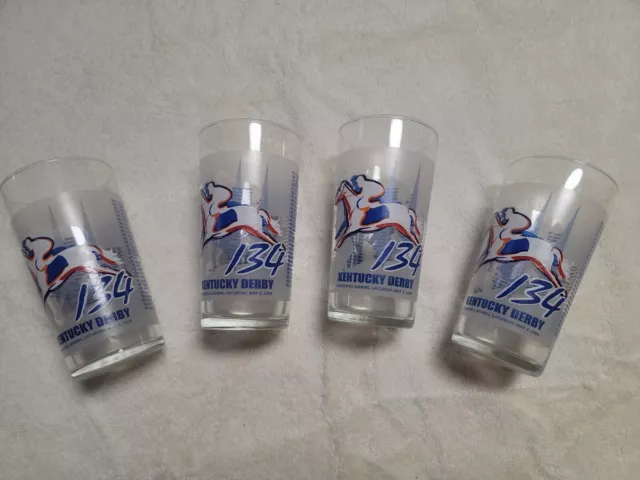 Kentucky Derby 2008 134th  Mint Julep Libby Glass, Set of 4