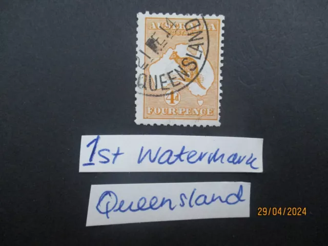 Kangaroo Stamps: 1st Watermark Used - Excellent Item, Must Have! (T6386)