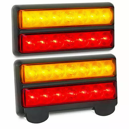 Genuine Led Brand Submersible Boat Trailer Tail Lights Lamps Pair Waterproof 12V