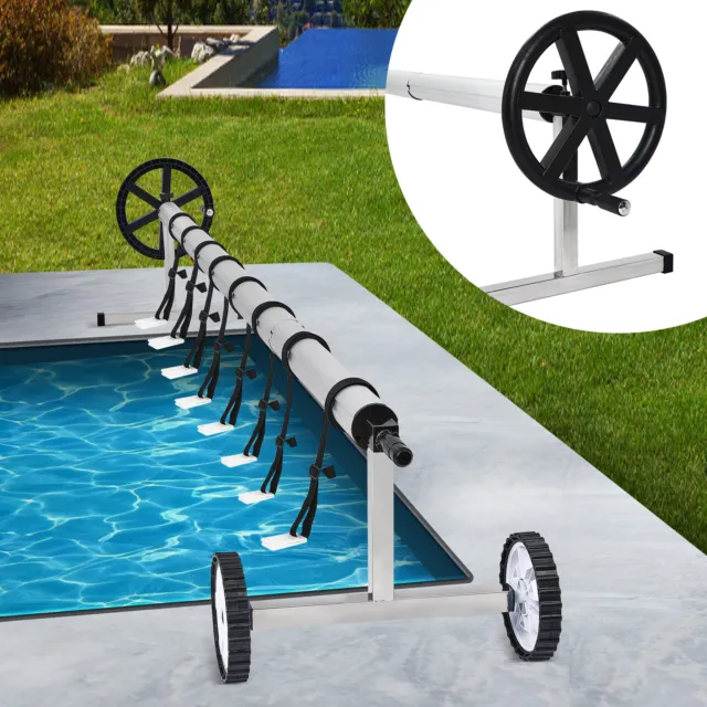 Pool Aufroller Aufrollsystem Aufrollvorrichtung mit Rädern Solarfolie Abdeckung