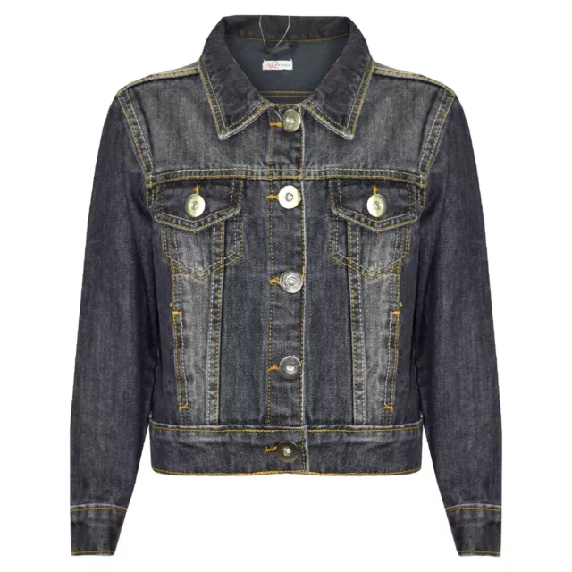 Kids Girls Black Denim Designer Style Jackets Fashion Jeans Jacket Coats 3-13Yrs