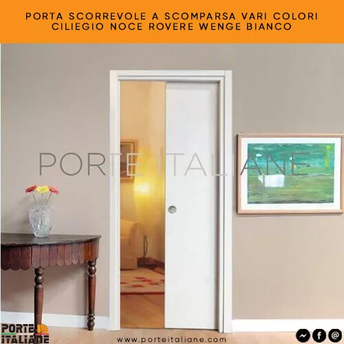 Porta scorrevole a scomparsa VARI COLORI Ciliegio Noce Rovere Wenge Bianco Olmo