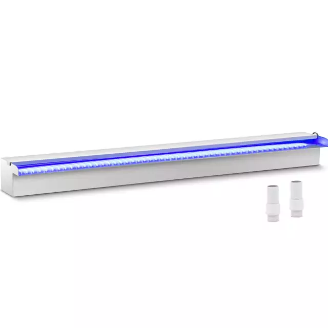 Fontaine de piscine Cascade piscine 90 cm LED Bleu / blanc Rebord ouvert