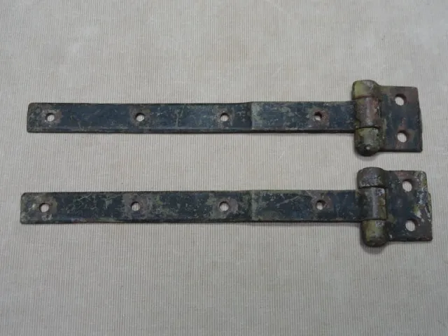 Pair of Barn Shed Door Garden Gate Strap Hinges Antique Cast Iron Nice Ones 'B' 2