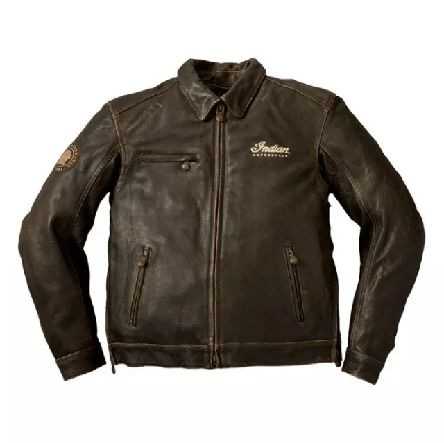Men’s Black Indian Motorcycle Jacket Genuine Cowhide Biker Leather Jacket