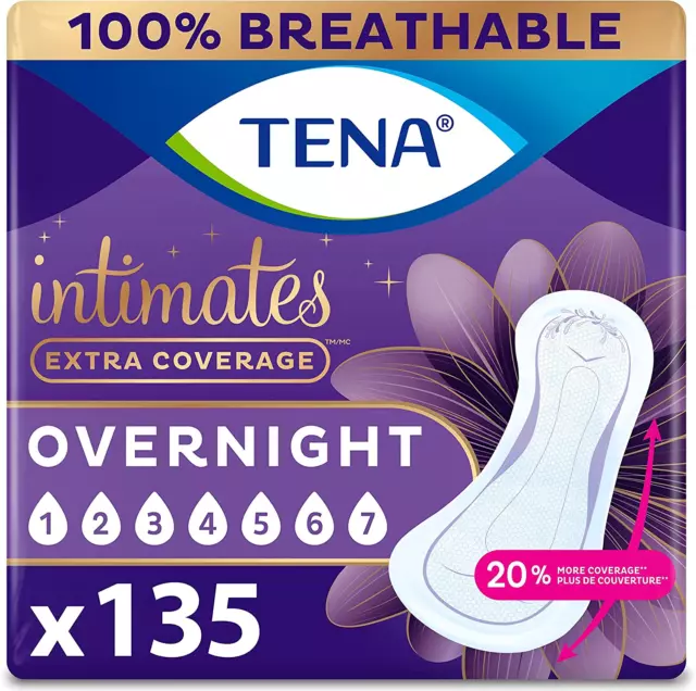 TENA INCONTINENCE PADS Overnight Absorbency Extra Coverage Intimates ...