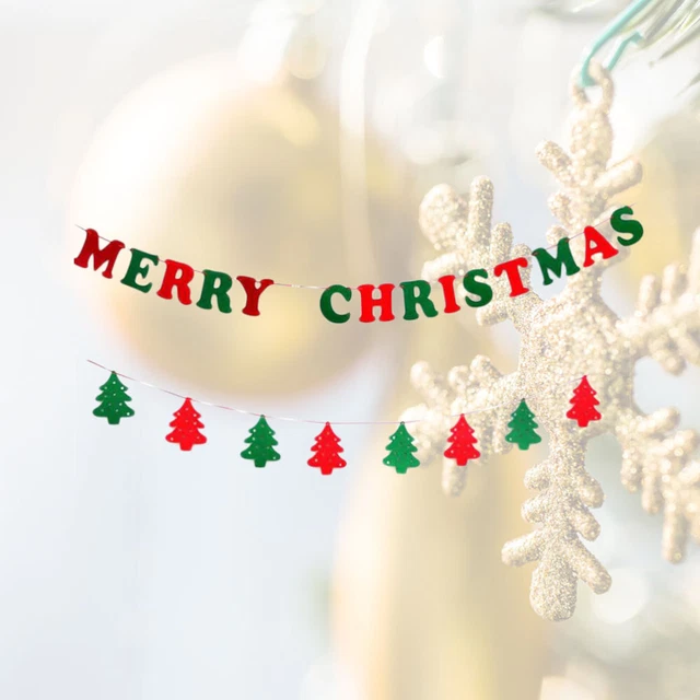 2 Pcs Partyzubehör Frohe Weihnachtsgirlande Weihnachtsfahne Weihnachten