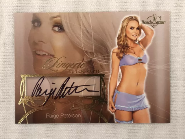 2013 Benchwarmer Hobby Paige Peterson Autograph Lingerie Card #7 Bench Warmer