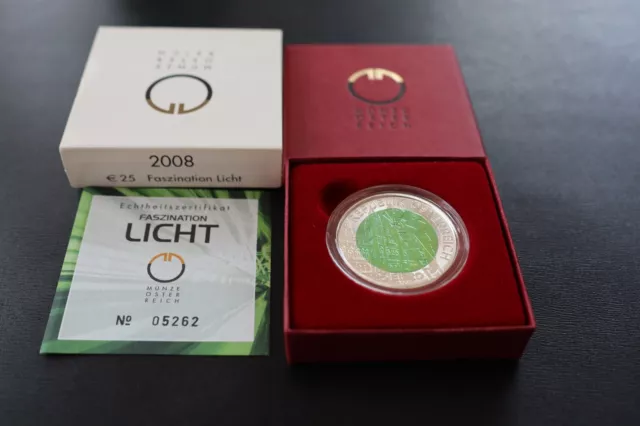 AUTRICHE 25 euro 2008 Niob FASZINATION LICHT