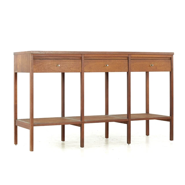 Paul McCobb for Lane Delineator Mid Century Rosewood and Cane Console Table Paul McCobb for Lane Delineator Mid Century Rosewood and Cane Console Table