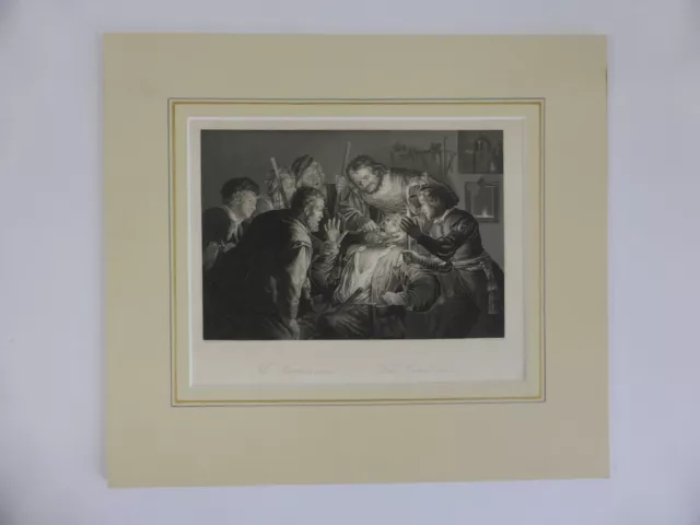 Der Zahnarzt Zahnbrecher Toothdrawer Stahlstich Pound nach Honthorst (648) 2