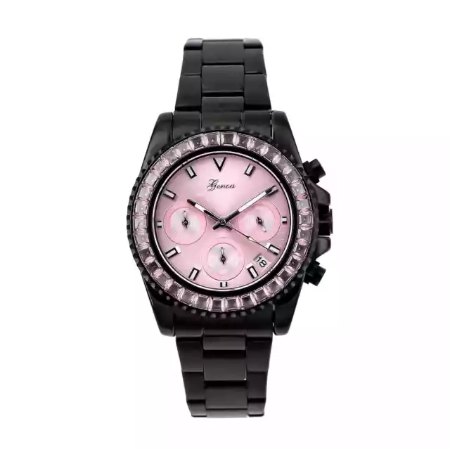 LUSTRO STELLA Ct 5.75 GENOA Pink Diamond Watch for ION Plated Birthday Gifts