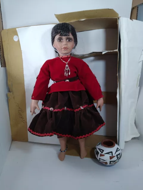 Native American Indian Doll, Girl, heritage signature collection, porcelain doll