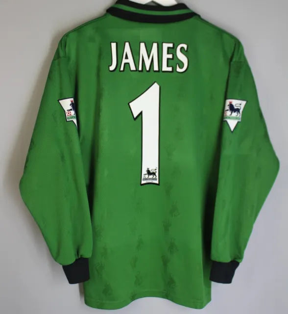 Liverpool England 1996/1997 Goalkeeper Football Shirt Jersey Reebok S #1 James