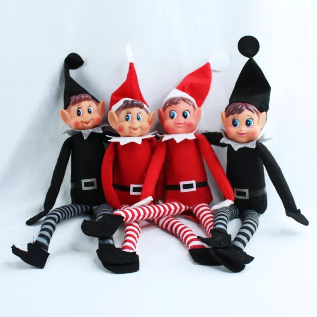 12" Boy / Girl The Naughty Christmas Elves On Display Shelf Prop Xmas Plush Toy