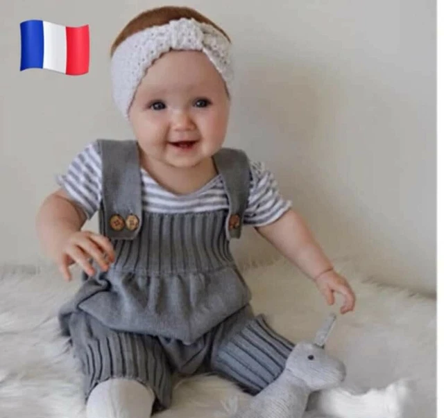 BANDEAU BLANC TURBAN b b enfant tricot Crochet chaud enfant laine