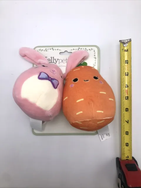 NWT Squishmallows Kellypet Pet Toy Collection Easter dog toys Carrot & Bunny NOC