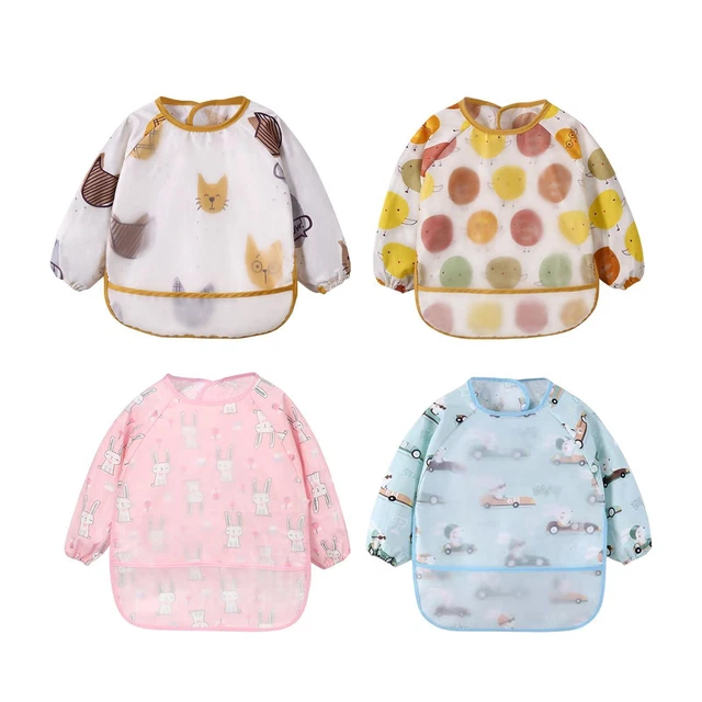 Bavoirs imperméables pour bébé Bavoir neutre à manches longues pour bébé