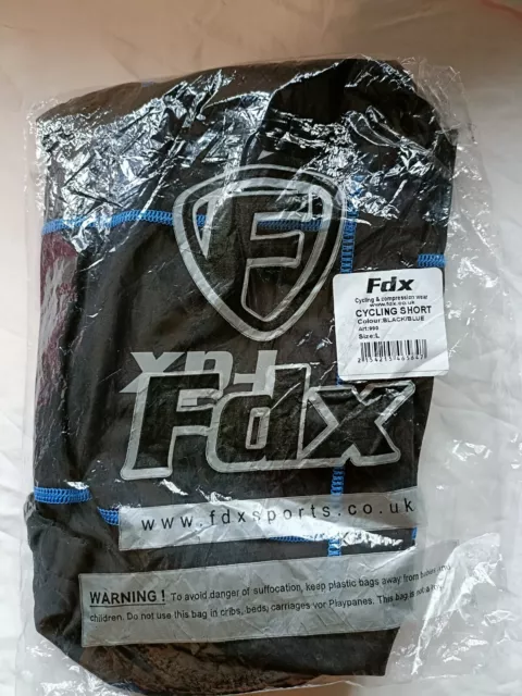 FDX Compression Tights Shorts Mens gym sports Large cycling  Black blue NEW