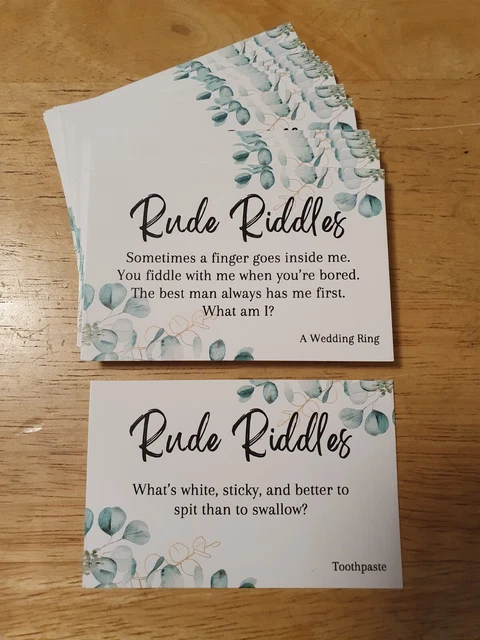 &RUDE RIDDLES& HEN do game cards £4.00 - PicClick UK