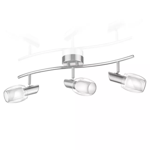 Lampada da soffitto ELERA, a tre luci, acciaio inox opaco, 3x E14 max. 25W