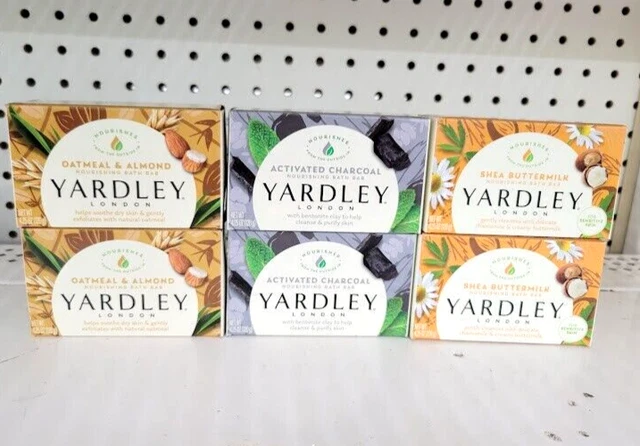 (6) Jabón de baño hidratante Yardley London 4,25 oz, ¡PAQUETE DE VARIEDAD!