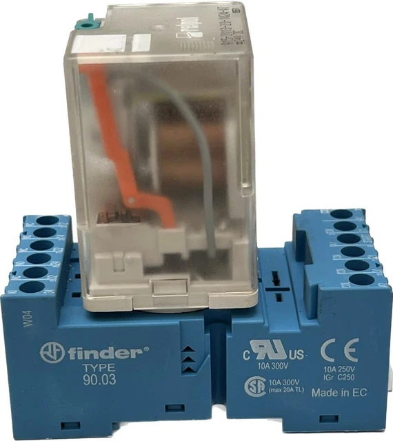Finder Tipo 90.03 Base relè + Relpol R15-2013-23-1024-WT LR86957