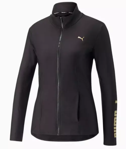 PUMA Fit Eversculpt Womens Black Fitted Full-Zip Training Jacket Size Medium NEW
