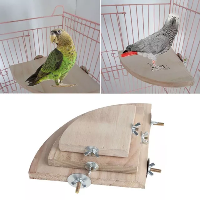 Pet Bird Parrot Wooden Platform Stand Rack Hang Toy Hamster Perches Birds Cage