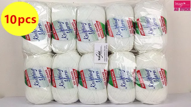 10 x NEW Knitting Yarn Crochet Ball Wool Acrylic 100g 190m 8Ply White WIN-039