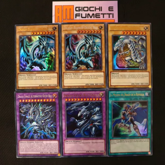 LOTTO DRAGO BIANCO OCCHI BLU in italiano YUGIOH rara MISTE yu-gi-oh! AFFARE