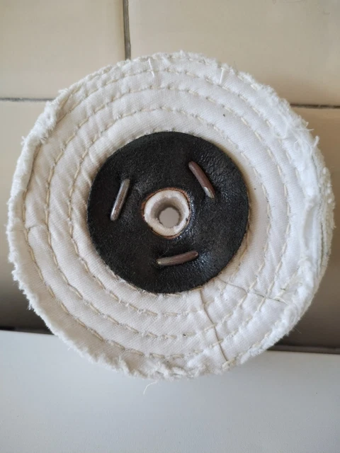4 Inch Bolpol White Stitched Cotton Buffing Wheel Polishing Mop 3 Section C100/3
