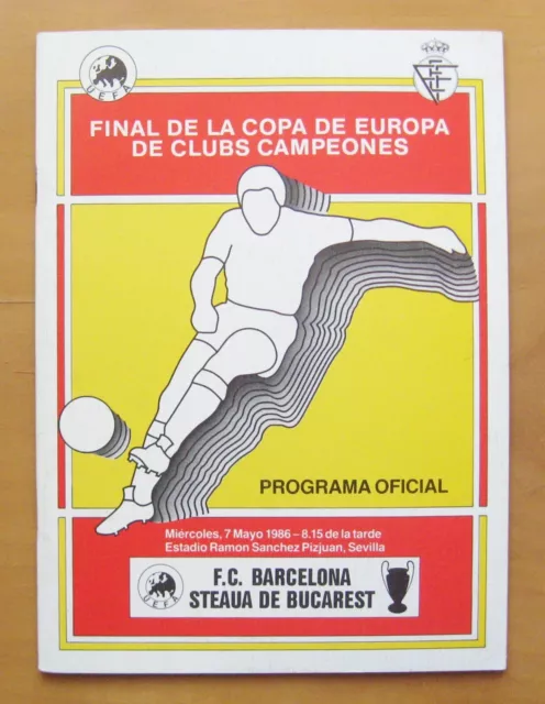 1986 European Cup Final BARCELONA v STEAUA BUCHAREST Exc Cond Football Programme
