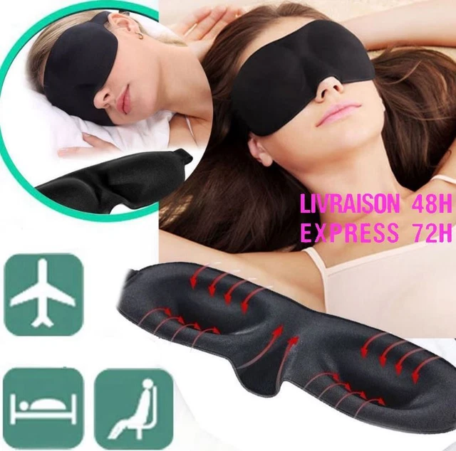 Masque de Sommeil 3D Nuit Relaxation Repos Yeux Voyage Avion Train Voiture  T24