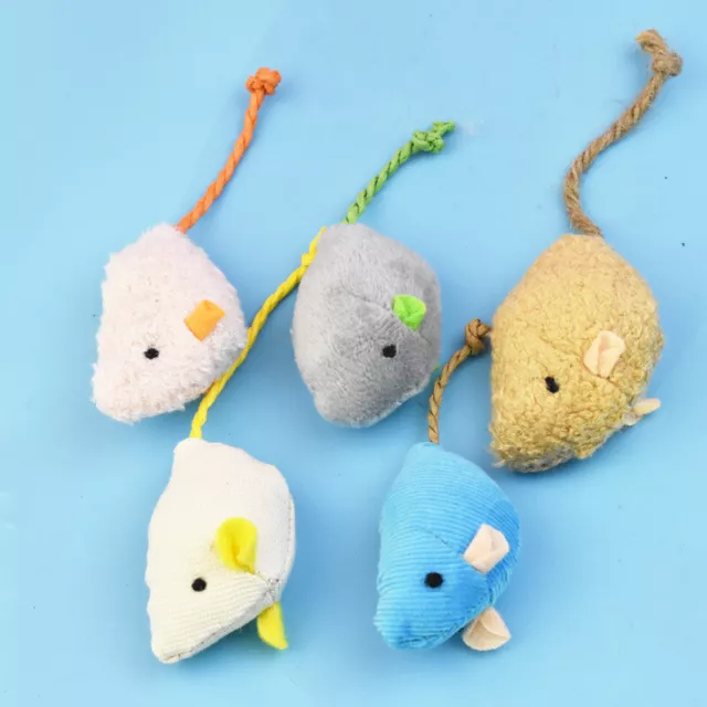 10x Furry Plush Cat Toy Soft Solid Interactive Mice Mouse Toys Cats Kitten Toy