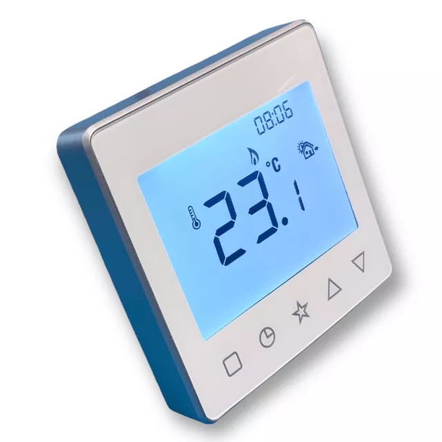 Thermostat Ambiant Programmable Programme Hebdomadaire,Touchkey Opération Blanc